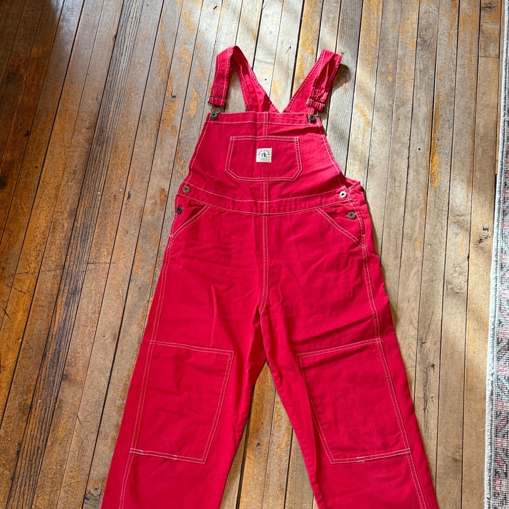 Hey Gang Womens Cotton Canvas Overalls Medium Size 2